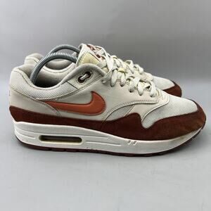 Nike Air Max 1 Mars Stone Sneakers Men Size 10 White Red Running Comfort Shoes